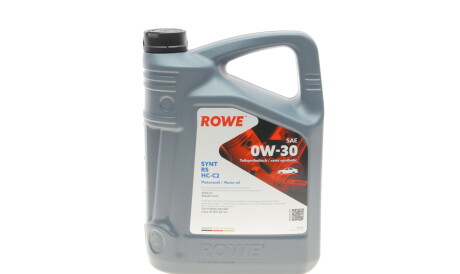 Олива 0W30 HIGHTEC SYNT RS HC-C2 (5L) (9.55535-DS1/GS1/IVECO 18-1811 SC1 LV/PSA B71 2312) (ACEA C2) - ROWE 20247-0050-99