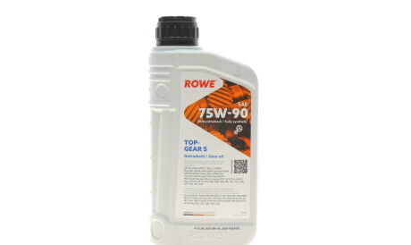 Олива 75W90 HIGHTEC TOPGEAR S (1L) (API GL-4/GL-5/MT-1) (світло-коричневий) - ROWE 25002-0010-99