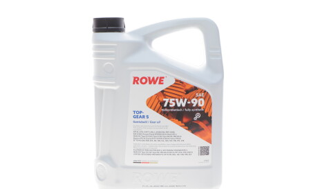 Олива 75W90 HIGHTEC TOPGEAR S (5L) (API GL-4/GL-5/MT-1) (світло-коричневий) - ROWE 25002-0050-99