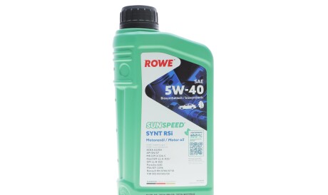 Масло 5W40 SUNSPEED SYNT RSi (1L) (MB 229.3/226.5/Porsche A40/VW 502 00/505 00/RN 0700/0710) - ROWE 4920068-0010-99
