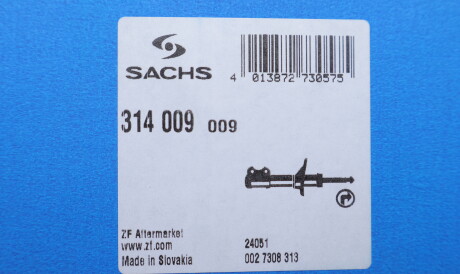 Фото 2 - Стійка амортизатору (амортизатор) SACHS 314 009 (314009)