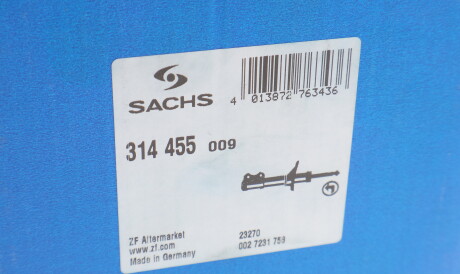 Фото 2 - Стійка амортизатору (амортизатор) SACHS 314 455 (314455)