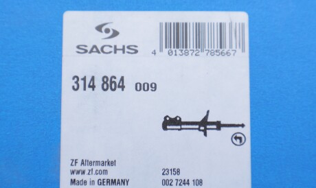 Фото 2 - Стійка амортизатору (амортизатор) SACHS 314 864 (314864)