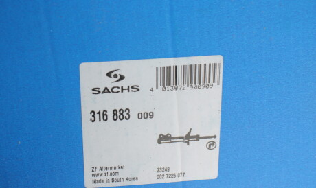 Фото 2 - Стійка амортизатору (амортизатор) SACHS 316883
