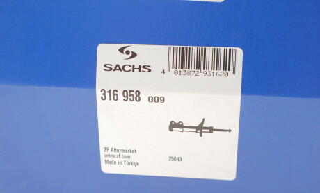 Фото 3 - Стійка амортизатору (амортизатор) SACHS 316 958 (316958)