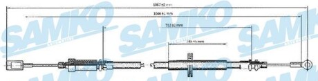 Трос гальма стоянки - (4745V6, 1336889080) SAMKO C0173B
