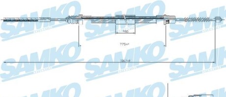 Трос стояночного тормоза - SAMKO C0209B