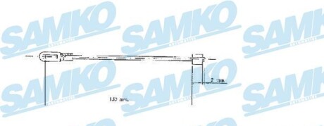 Трос ручного гальма.r. VECTRA B 130 tarcze - (522417, 522410, 90496487) SAMKO C0578B