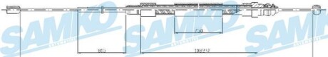 Трос стояночного тормоза - SAMKO C0715B