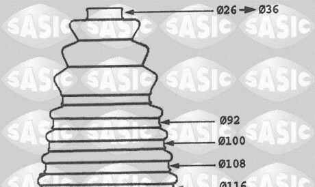 Комплект пылника, приводной вал - SASIC 1904010