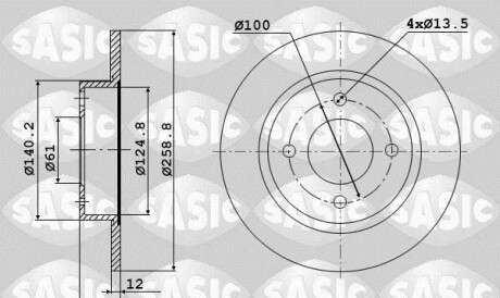 Тормозной диск - SASIC 6104001