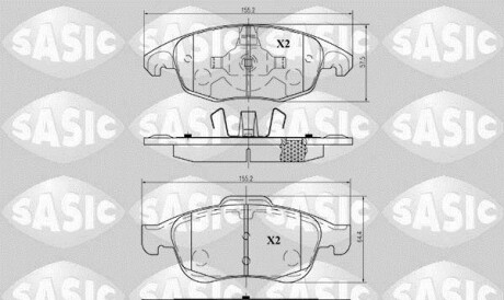 Комплект тормозных колодок - SASIC 6210009