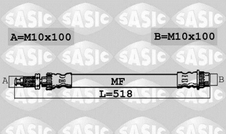 Тормозной шланг - (1489794080) SASIC 6600009