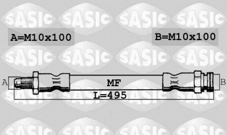 Тормозной шланг - (4806C3, 4806F3, 46786431) SASIC 6600016