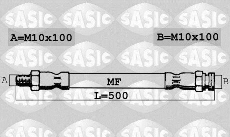 Тормозной шланг - SASIC 6600017