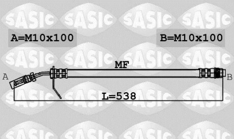 Тормозной шланг - SASIC 6604009