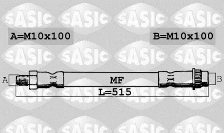 Тормозной шланг - SASIC 6604016