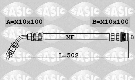 Тормозной шланг - SASIC 6604017