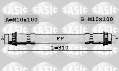 ШЛАНГ ТОРМОЗН. СИСТ.LOGAN AV 6001551097 L=310 - (6001547820, 7704003905, 8200020558) SASIC 6604033