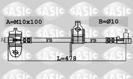 Тормозной шланг - SASIC 6606032