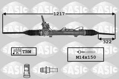 Рульова рейка з підсилювачем керма - ((4000KW, 4000KY, 4000GE, 4000JR)) SASIC 7006019