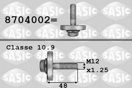 Болт - (1230900QOE, 8200044050, 7700107122) SASIC 8704002