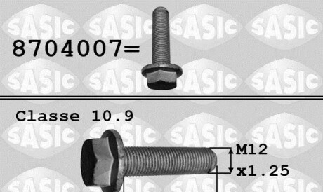 Болт шкива коленвала - SASIC 8704007