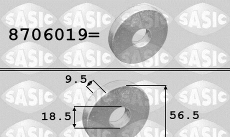 Podkјadka koјa waјu korbowego 15,5x56,5x9,5mm bmw 3/x3 2.0d 01-07 - SASIC 8706019