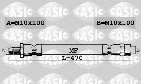 Тормозной шланг - (480685, 480691) SASIC SBH0180