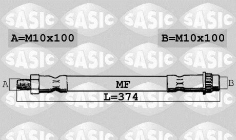 Тормозной шланг - SASIC SBH4089