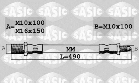 Тормозной шланг - SASIC SBH6347