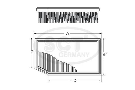 Фільтр повітряний RENAULT Duster 1.6 SCe 115 (16-) (SB 2386) SCT - SCT Germany SB2386