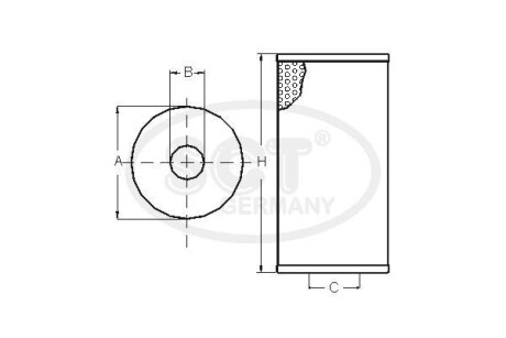 Фильтр масляный VW Golf V / Golf Plus 2.0 FSI (03-) (SH 4796 L) SCT - (059198405B, 059115561G) SCT Germany SH4796L