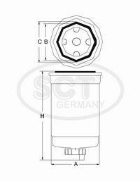 Топливный фильтр - (4669224, 1685852, 3C119176BB) SCT Germany ST6106