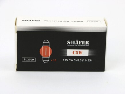Лампа накалювання 12V 5W C5W SV8.5 - SHAFER SL2009