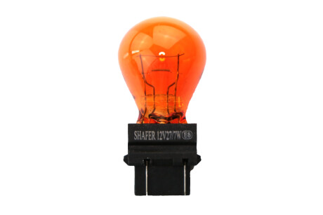 Лампа накалювання PY27/7W 3157 12V27/7W AMBER (картонна упаковка по 10шт) - SHAFER SL2024