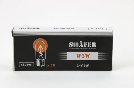 Автолампа W5W W2,1x9,5d 5 W - SHAFER SL2205