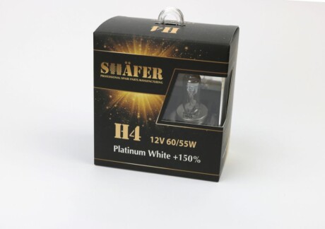 Лампа галогенова H4 12V60/55W Platinum White +150% - SHAFER SL3004P