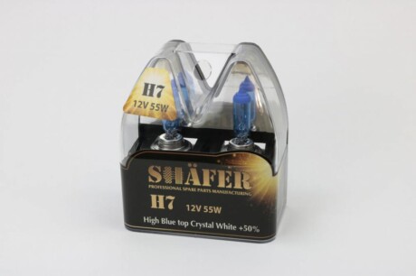 Лампа галогенова H7 12V55W High Blue top Crystal White +50% - SHAFER SL3007C