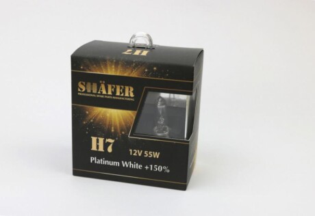 Лампа галогенова H7 12V55W Platinum White +150% - SHAFER SL3007P