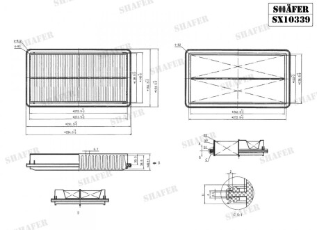 Фільтр повітряний Acura MDX 3.5 (16-20), Honda Pilot 3.5 (16-21), Passport 3.5 (19-), Ridgeline 3.5 - ((172205J6A10)) SHAFER SX10339