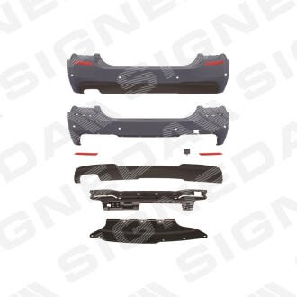 Бампер задній BMW 5 (F10/F11), 10 - 16 - Signeda PBM04066SET