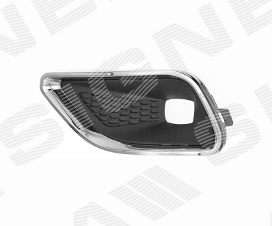 Решетка в бампер - (слева) с отверст. для противотуманок, с хром. рамкой - Signeda PCR99058CAL