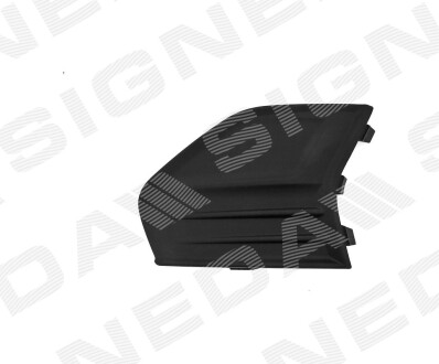 Решетка в бампер - (слева) без отверстий под противотуманки, черный, tekstыra - Signeda PFD99492CAL