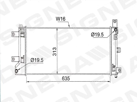 Радіатор NISSAN LEAF, 10 - 17 - (214103NF0A) Signeda RA13442Q