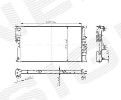 Радіатор BMW 1 (F20/F21), 08.11 - 06.15 - (17117600516) Signeda RA60815Q