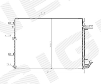 Радіатор кондиціонера JEEP CHEROKEE (KL), 14 - 18 - Signeda RC39024