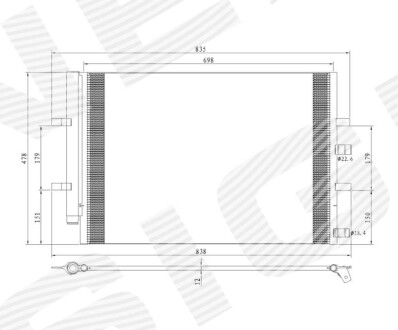 Радиатор кондиционера 2.2tdci, 3.2l, 3.5l, 3.7l, eda\\\cooling - Signeda RC4459