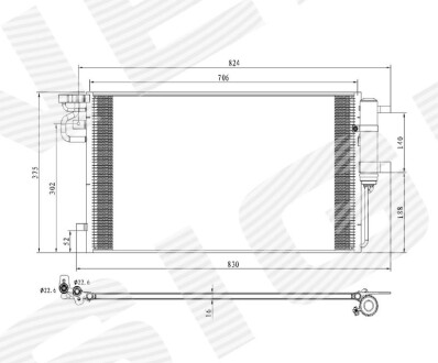 Радіатор кондиціонера FORD C-MAX, 10.14 - 19 - (1856995) Signeda RC940764