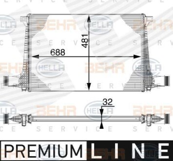 Интеркулер audi q7 (4m), 15 - 19 - (4M0145805C, 4M0145805D, 4M0145805E) Signeda RIAD220